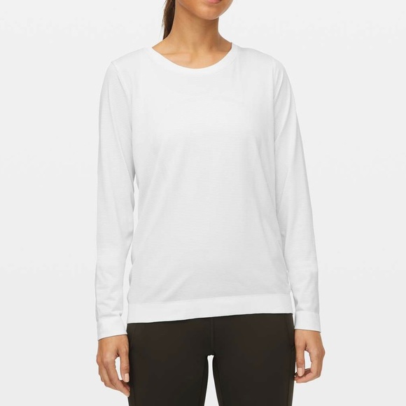 lululemon athletica Tops - Lululemon Swiftly Relaxed Long Sleeve Top White Sz 8